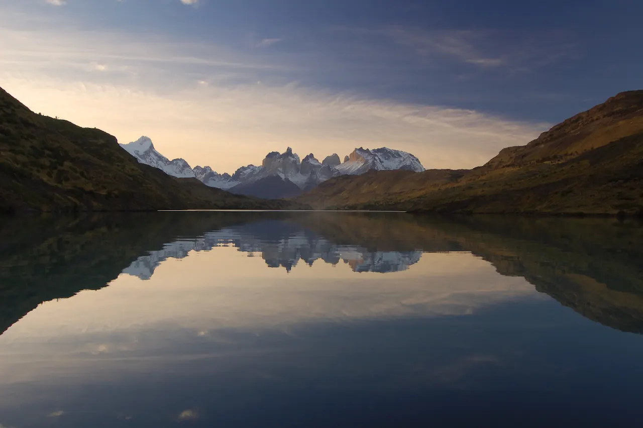 Torres del Paine at dusk, Patagonia